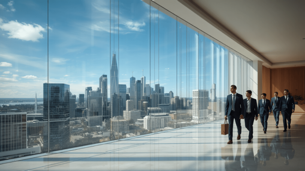Australian city business district skyline representing business resilience