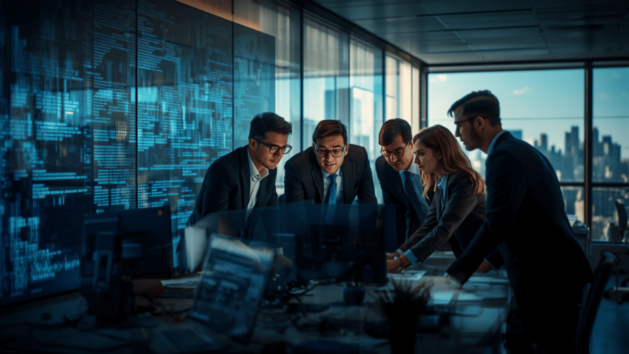 Security operations centre team collaborating, illustrating Essential Eight cyber governance
