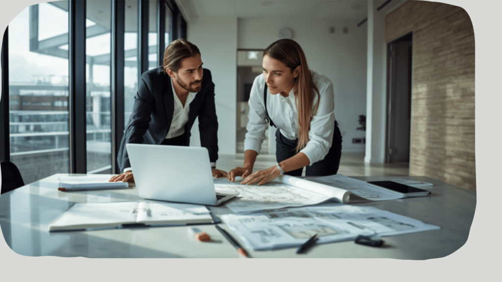 Two consultants working through the security risk assessment process in an Australian office