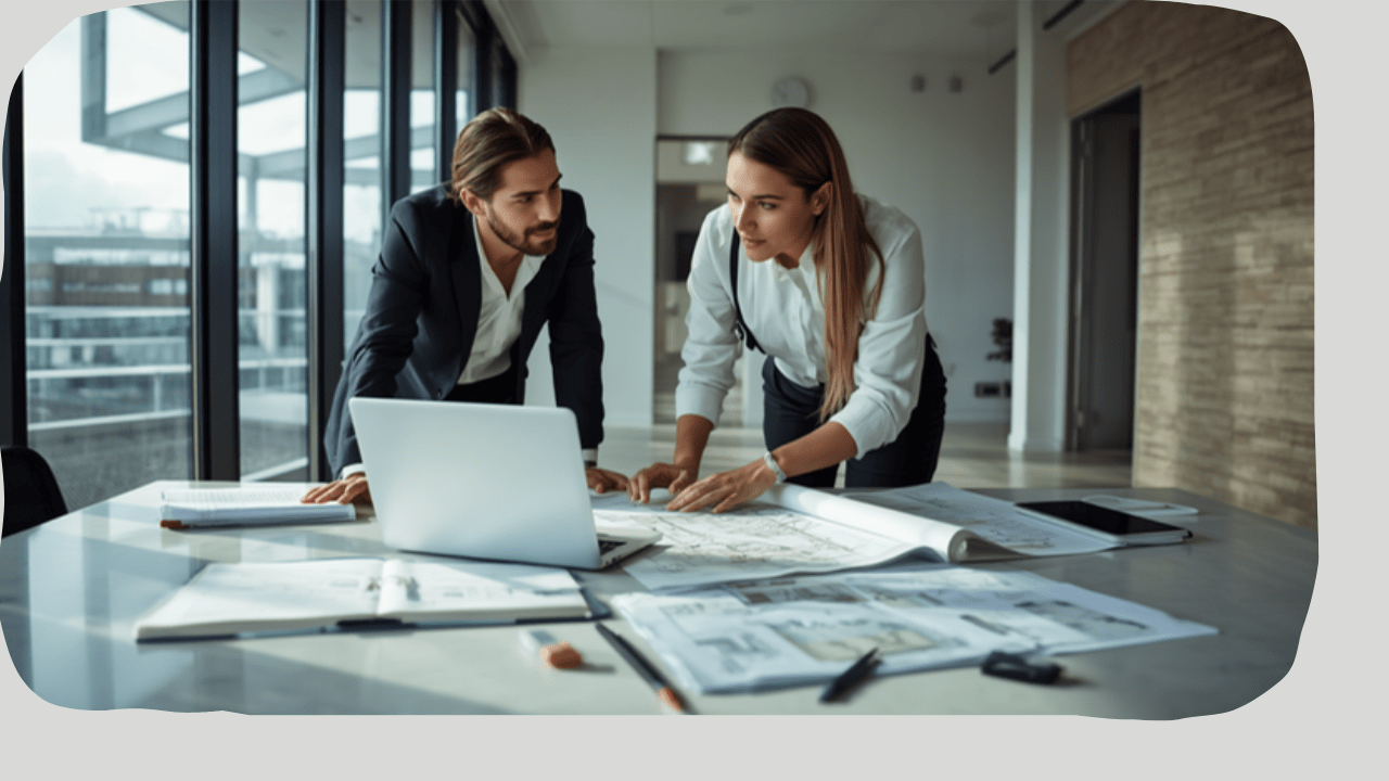 Two consultants working through the security risk assessment process in an Australian office