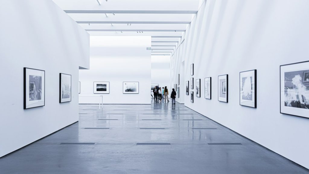 Contemporary art gallery interior