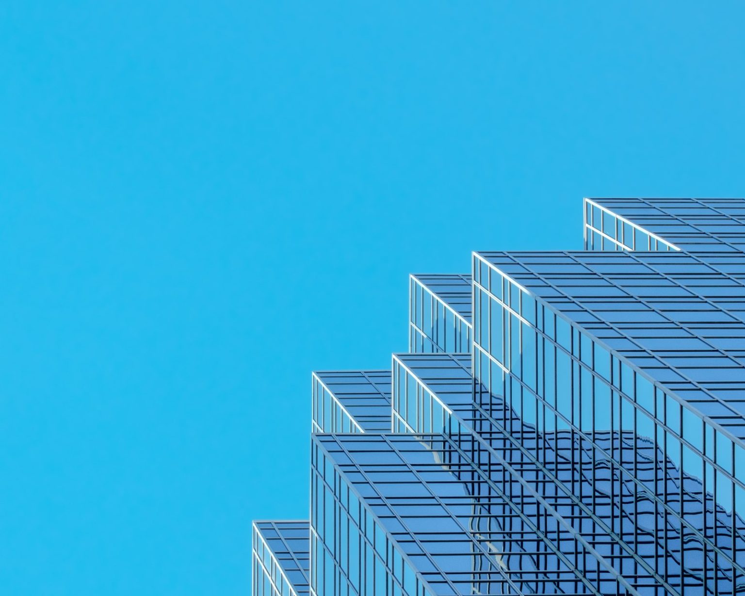 Glass office tower facade