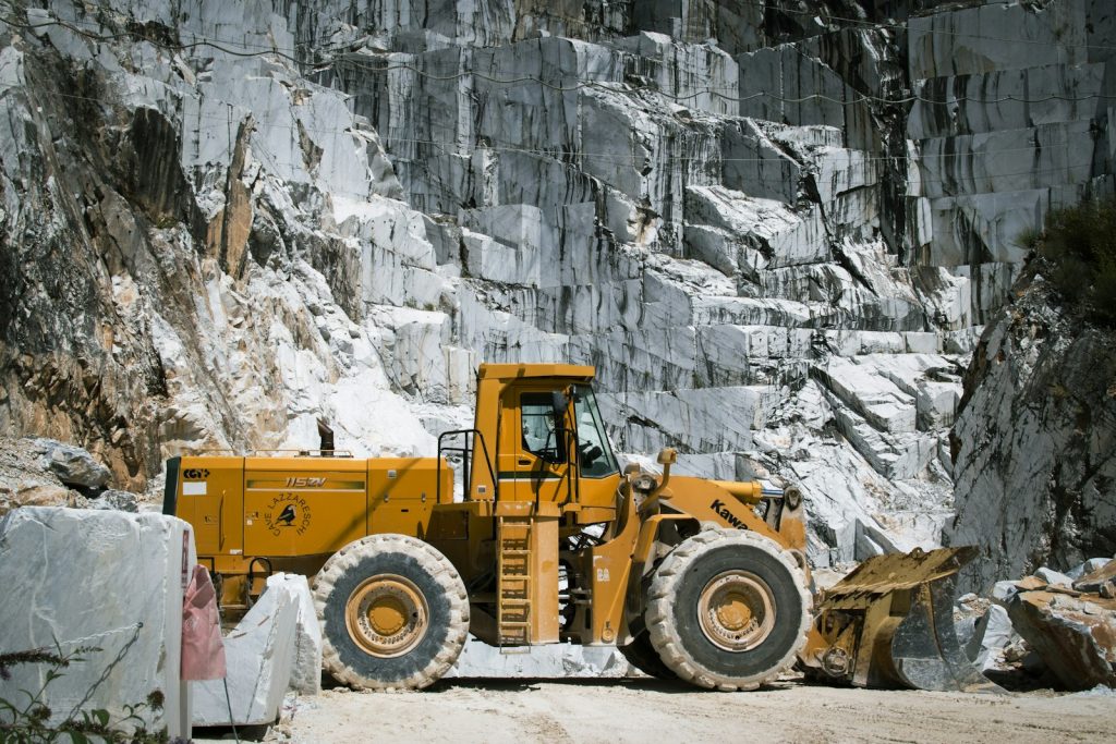 Loader working in a quarry