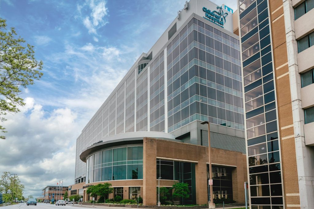 Modern private hospital building