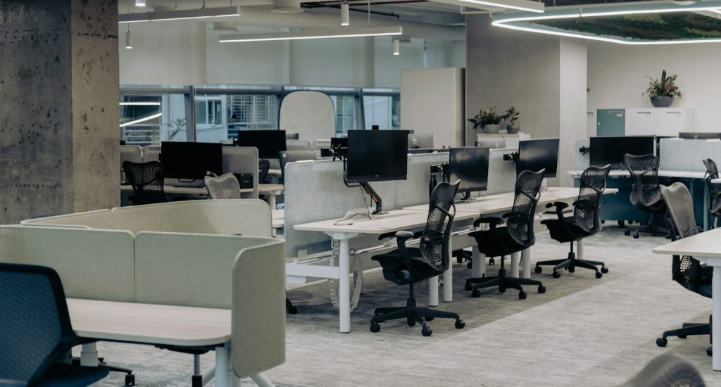 Open plan technology company office