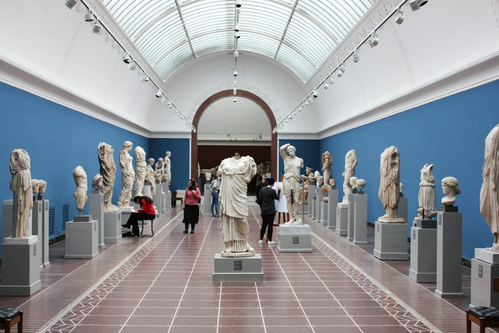 Visitors in a museum gallery