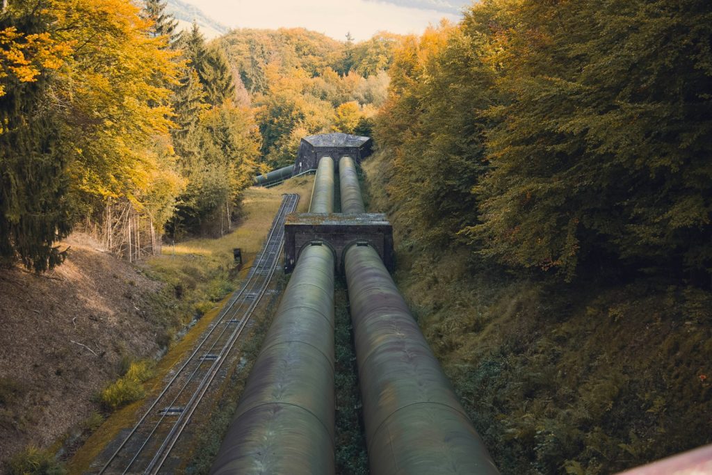 Water pipeline through bushland